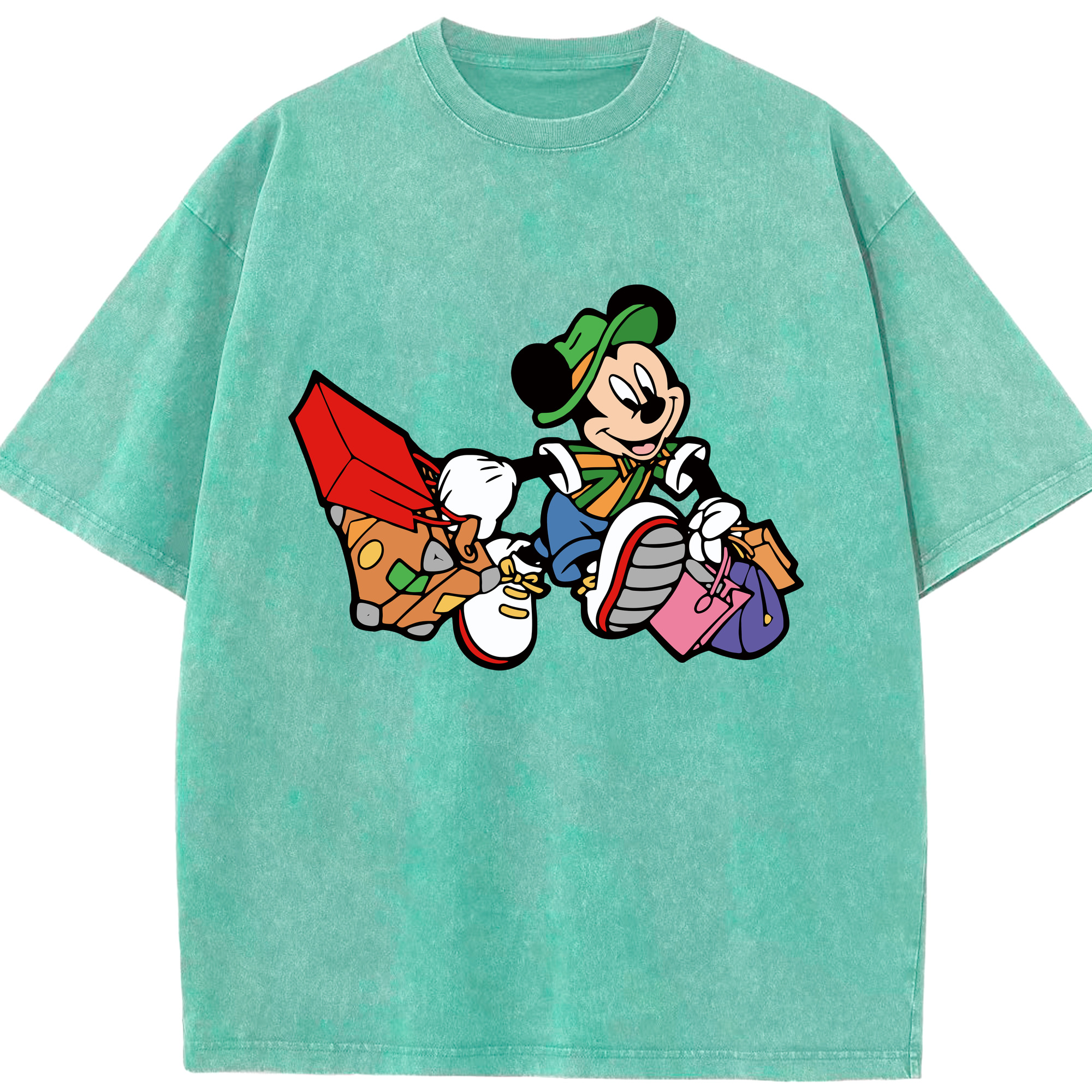 （画像用） ミッキーマウス Mickey Mouse 綿100% ヴィンテージ風 半袖Tシャツ（フロントプリント）